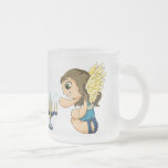 Menorah Angel Frosted Glass Coffee Mug<br><div class="desc">Original artwork by Thedustyphoenix.</div>