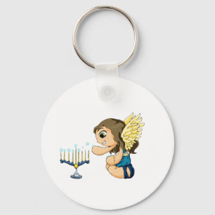 Menorah Angel Key Ring