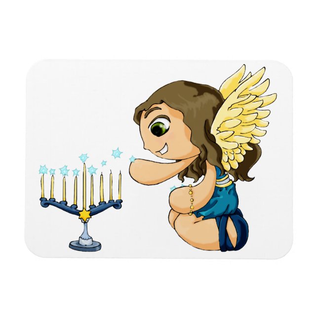Menorah Angel Magnet (Horizontal)