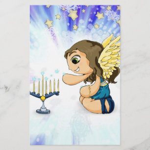 Menorah Angel Stationery