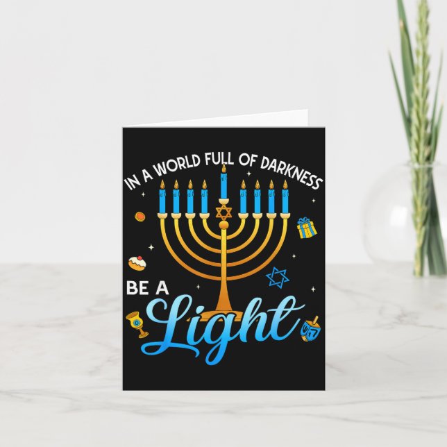 Menorah Be A Light Happy Hanukkah Shirts For Men W Card (Front)