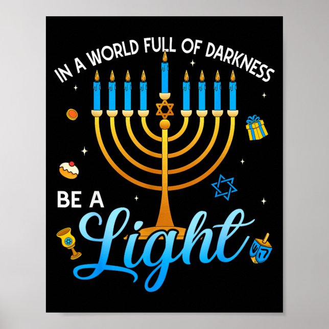 Menorah Be A Light Happy Hanukkah Shirts For Men W Poster (Front)