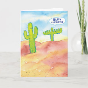 Menorah Cactus Hanukkah Card