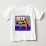 Menorah Cat Baby T-Shirt<br><div class="desc">So the cat is a redhead he’s an Ashkenazi!  And it's sundown so he's put on his kippah,  he's lighting the candles and saying the prayers,  and remembering that A Great Miracle Happened There.</div>