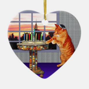 menorah cat.jpg ceramic tree decoration