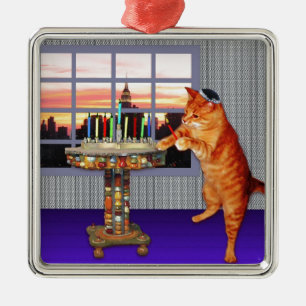 menorah cat.jpg metal tree decoration