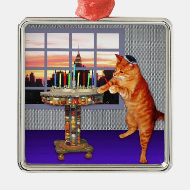 menorah cat.jpg metal tree decoration (Front)