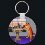 Menorah Cat Key Ring<br><div class="desc">So the cat is a redhead he’s an Ashkenazi!  And it's sundown so he's put on his kippah,  he's lighting the candles and saying the prayers,  and remembering that A Great Miracle Happened There.</div>