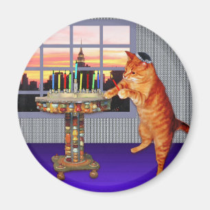Menorah Cat Magnet
