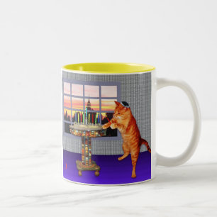 Menorah Cat Two-Tone Coffee Mug