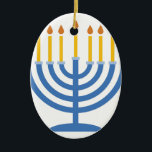 Menorah Ceramic Tree Decoration<br><div class="desc">The Menorah design is beautiful and bright and fills you to the brim with holiday spirit and is perfect on gifts,  table runners,  kitchen linens,  home decor and on all things Hanukkah!</div>