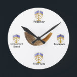 Menorah Feast Days Wall Clock<br><div class="desc">Rightside has done it again with this one of a kind beautiful Menorah Feast Days Wall clock! Keep the conversation going while keeping time with family and friends as they admire your beautiful Menorah Feast days Wall Clock,  made from the rightside!</div>
