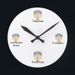 Menorah Feast Days Wall Clock<br><div class="desc">Rightside has done it again with this one of a kind beautiful Menorah Feast Days Wall clock! Keep the conversation going while keeping time with family and friends as they admire your beautiful Menorah Feast days Wall Clock,  made from the rightside!</div>