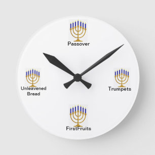 Menorah Feast Days Wall Clock