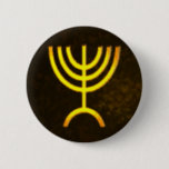 Menorah Flame 6 Cm Round Badge<br><div class="desc">A digital rendering of the Jewish seven-branched menorah (Hebrew: מְנוֹרָה‎). The seven-branched menorah, used in the portable sanctuary set up by Moses in the wilderness and later in the Temple in Jerusalem, has been a symbol of Judaism since ancient times and is the emblem on the coat of arms of...</div>