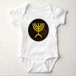 Menorah Flame Baby Bodysuit<br><div class="desc">A digital rendering of the Jewish seven-branched menorah (Hebrew: מְנוֹרָה). The seven-branched menorah, used in the portable sanctuary set up by Moses in the wilderness and later in the Temple in Jerusalem, has been a symbol of Judaism since ancient times and is the emblem on the coat of arms of...</div>