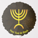 Menorah Flame Balloon<br><div class="desc">A brown and gold digital rendering of the Jewish seven-branched menorah (Hebrew: מְנוֹרָה‎). Add our own text. The seven-branched menorah, used in the portable sanctuary set up by Moses in the wilderness and later in the Temple in Jerusalem, has been a symbol of Judaism since ancient times and is the...</div>