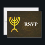 Menorah Flame Bar/Bat Mitzvah RSVP Card<br><div class="desc">An RSVP card to accompany Bar/Bat Mitzvah invitations featuring the same design.</div>