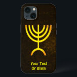 Menorah Flame Case-Mate iPhone Case<br><div class="desc">A brown and gold digital rendering of the Jewish seven-branched menorah (Hebrew: מְנוֹרָה‎). Add your own text. The seven-branched menorah, used in the portable sanctuary set up by Moses in the wilderness and later in the Temple in Jerusalem, has been a symbol of Judaism since ancient times and is the...</div>