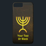 Menorah Flame iPhone 8 Plus/7 Plus Case<br><div class="desc">A brown and gold digital rendering of the Jewish seven-branched menorah (Hebrew: מְנוֹרָה‎). Add your own text. The seven-branched menorah, used in the portable sanctuary set up by Moses in the wilderness and later in the Temple in Jerusalem, has been a symbol of Judaism since ancient times and is the...</div>