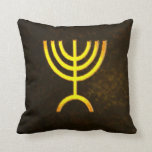 Menorah Flame Cushion<br><div class="desc">A digital rendering of the Jewish seven-branched menorah (Hebrew: מְנוֹרָה). The seven-branched menorah, used in the portable sanctuary set up by Moses in the wilderness and later in the Temple in Jerusalem, has been a symbol of Judaism since ancient times and is the emblem on the coat of arms of...</div>