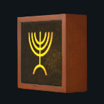 Menorah Flame Desk Organiser<br><div class="desc">A brown and gold digital rendering of the Jewish seven-branched menorah (Hebrew: מְנוֹרָה‎). The seven-branched menorah, used in the portable sanctuary set up by Moses in the wilderness and later in the Temple in Jerusalem, has been a symbol of Judaism since ancient times and is the emblem on the coat...</div>