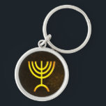 Menorah Flame Key Ring<br><div class="desc">A digital rendering of the Jewish seven-branched menorah (Hebrew: מְנוֹרָה). The seven-branched menorah, used in the portable sanctuary set up by Moses in the wilderness and later in the Temple in Jerusalem, has been a symbol of Judaism since ancient times and is the emblem on the coat of arms of...</div>
