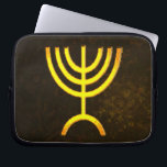 Menorah Flame Laptop Sleeve<br><div class="desc">A digital rendering of the Jewish seven-branched menorah (Hebrew: מְנוֹרָה). The seven-branched menorah, used in the portable sanctuary set up by Moses in the wilderness and later in the Temple in Jerusalem, has been a symbol of Judaism since ancient times and is the emblem on the coat of arms of...</div>