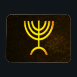 Menorah Flame Magnet<br><div class="desc">A digital rendering of the Jewish seven-branched menorah (Hebrew: מְנוֹרָה). The seven-branched menorah, used in the portable sanctuary set up by Moses in the wilderness and later in the Temple in Jerusalem, has been a symbol of Judaism since ancient times and is the emblem on the coat of arms of...</div>