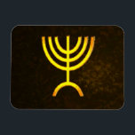 Menorah Flame Magnet<br><div class="desc">A digital rendering of the Jewish seven-branched menorah (Hebrew: מְנוֹרָה‎). The seven-branched menorah, used in the portable sanctuary set up by Moses in the wilderness and later in the Temple in Jerusalem, has been a symbol of Judaism since ancient times and is the emblem on the coat of arms of...</div>