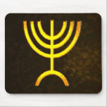 Menorah Flame Mouse Mat<br><div class="desc">A digital rendering of the Jewish seven-branched menorah (Hebrew: מְנוֹרָה‎). The seven-branched menorah, used in the portable sanctuary set up by Moses in the wilderness and later in the Temple in Jerusalem, has been a symbol of Judaism since ancient times and is the emblem on the coat of arms of...</div>