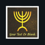Menorah Flame Napkin<br><div class="desc">A digital rendering of the Jewish seven-branched menorah (Hebrew: מְנוֹרָה). Add your own text. This image is also available on Bar/Bat mitzvah invitations, RSVP and Thank You cards, and many other items. The seven-branched menorah, used in the portable sanctuary set up by Moses in the wilderness and later in the...</div>