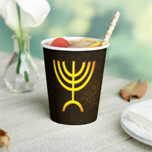 Menorah Flame Paper Cups