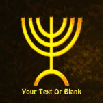 Menorah Flame Photo Sculpture Magnet<br><div class="desc">A brown and gold digital rendering of the Jewish seven-branched menorah (Hebrew: מְנוֹרָה‎). Add your own text. The seven-branched menorah, used in the portable sanctuary set up by Moses in the wilderness and later in the Temple in Jerusalem, has been a symbol of Judaism since ancient times and is the...</div>