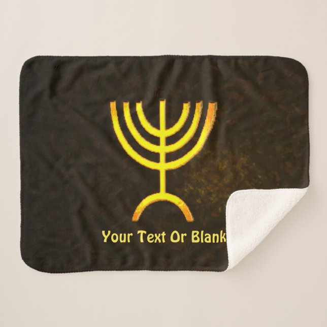 Menorah Flame Sherpa Blanket (Front (Horizontal))
