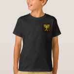 Menorah Flame T-Shirt<br><div class="desc">A digital rendering of the Jewish seven-branched menorah (Hebrew: מְנוֹרָה‎). The seven-branched menorah, used in the portable sanctuary set up by Moses in the wilderness and later in the Temple in Jerusalem, has been a symbol of Judaism since ancient times and is the emblem on the coat of arms of...</div>