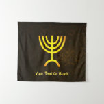 Menorah Flame Tapestry<br><div class="desc">A brown and gold digital rendering of the Jewish seven-branched menorah (Hebrew: מְנוֹרָה‎). Add your own text. The seven-branched menorah, used in the portable sanctuary set up by Moses in the wilderness and later in the Temple in Jerusalem, has been a symbol of Judaism since ancient times and is the...</div>