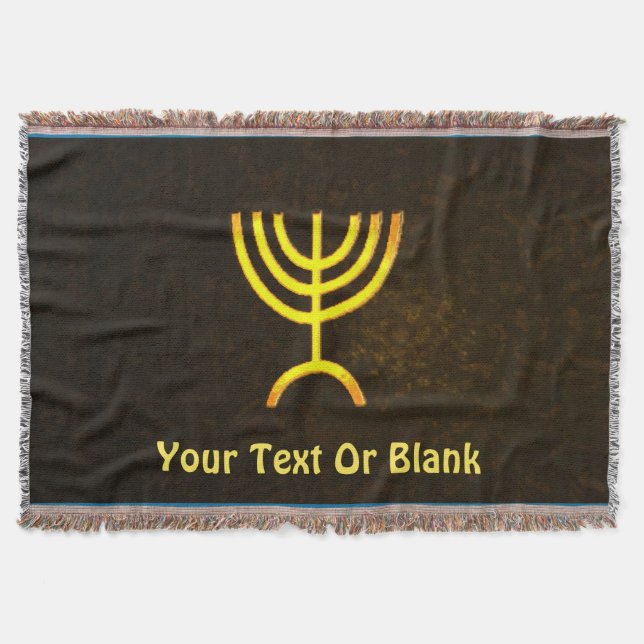 Menorah Flame Throw Blanket (Front)