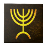 Menorah Flame Tile<br><div class="desc">A digital rendering of the Jewish seven-branched menorah (Hebrew: מְנוֹרָה‎). The seven-branched menorah, used in the portable sanctuary set up by Moses in the wilderness and later in the Temple in Jerusalem, has been a symbol of Judaism since ancient times and is the emblem on the coat of arms of...</div>