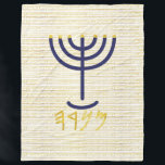 Menorah Fleece Blanket<br><div class="desc">Menorah with Paleo Hebrew lettering.The background reads (in Paleo Hebrew 'YHUH Shalom Alaykim / YHUH's Peace be upon you). Personalise by adding your own name. To make this your own design 'Click to Customise Further" … or 'Transfer this design' to print the same design onto a different product. Where does...</div>