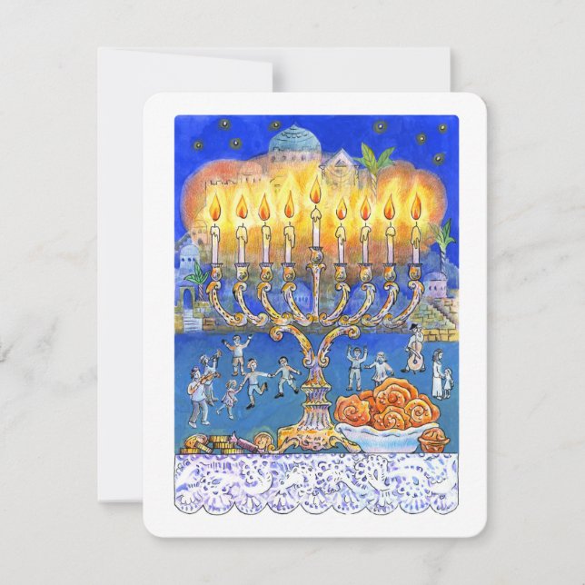 Menorah Greeting Card – Jewish Festival of Lights (Front)
