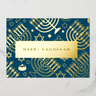 Menorah Hannukah  foil holiday card