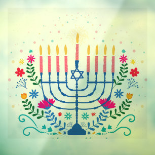 Menorah Hannukah  Window Cling
