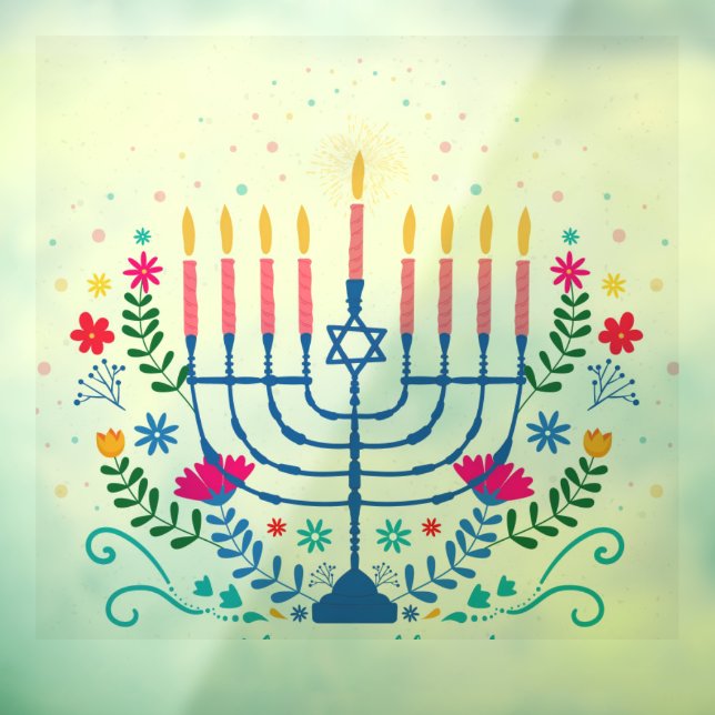 Menorah Hannukah  Window Cling (Sheet 3)
