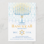 Menorah Hanukkah Invitation<br><div class="desc">A pretty menorah with decorative background is perfect for your Hanukkah Holiday Party. Customise with your own text. Original Illustration by pj_design.</div>