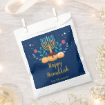 Menorah Hanukkah Party  Favour Bags<br><div class="desc">Hanukkah party favour bag with a menorah and sufganiyots. The words can be changed to suit your own details or requirements</div>