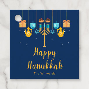 Menorah Hanukkah Party Favour Tags