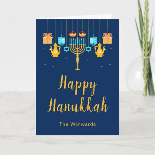 Menorah Hanukkah Party  Holiday Card