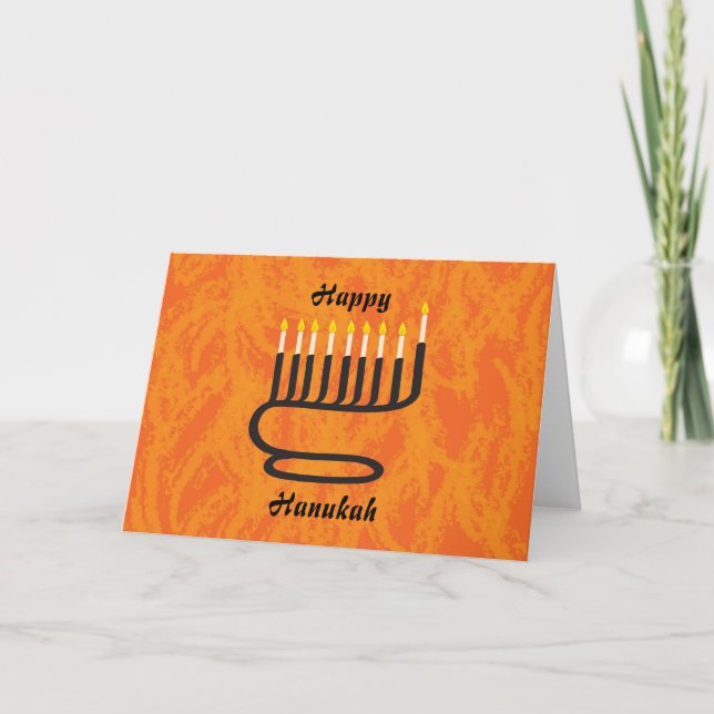 Menorah, Happy, Hanukah Holiday Card (Front)