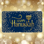 Menorah Happy Hanukkah Label<br><div class="desc">Click "customise to personalise background colour and fonts. Celebrate eight days and eight nights of the Festival of Lights with Hanukkah cards and gifts. The festival of lights is here. Light the menorah, play with the dreidel and feast on latkes and sufganiyots. Celebrate the spirit of Hanukkah with friends, family...</div>